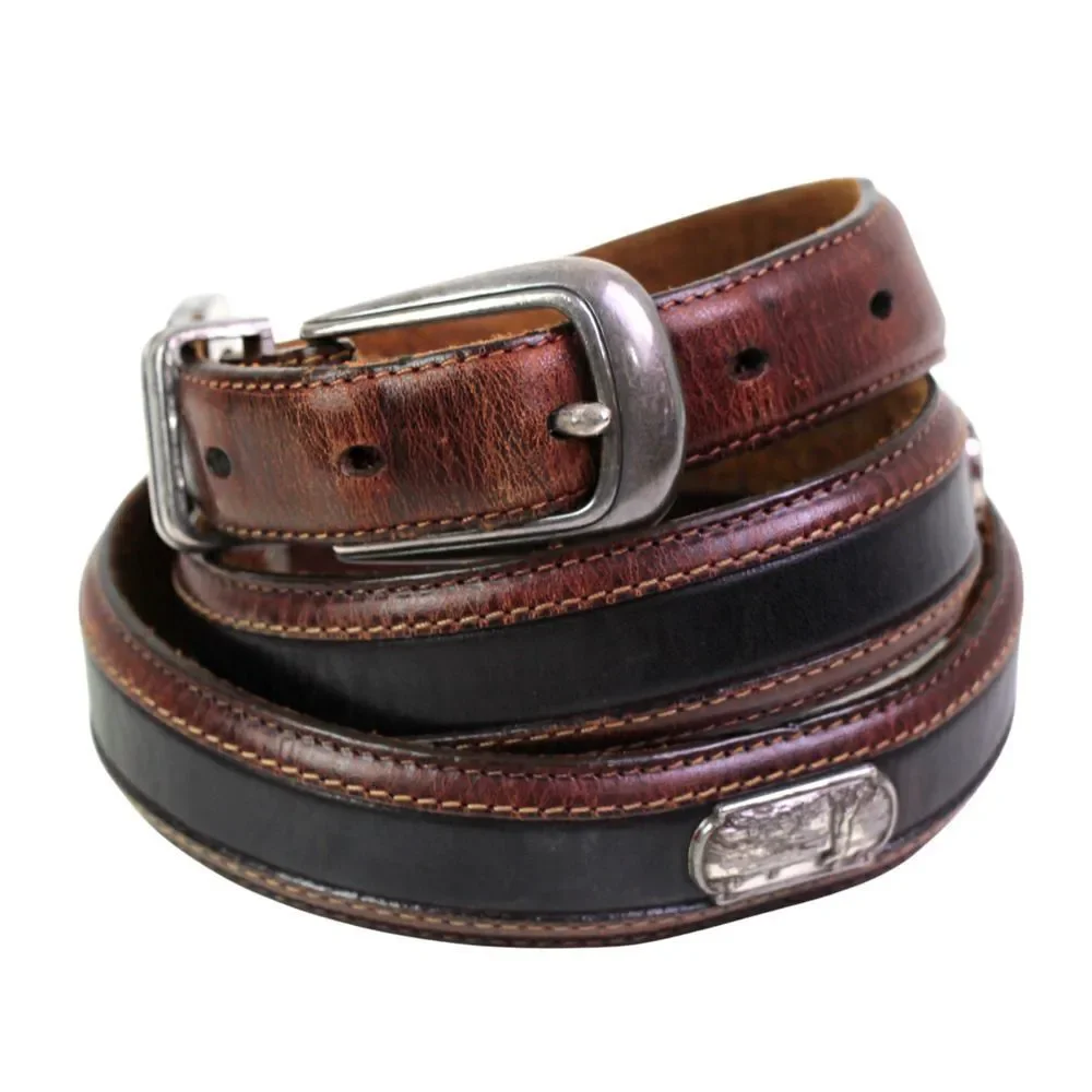 BRIGHTON BROWN BLACK GENUINE LEATHER 1 1/8